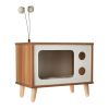 Purr-View Retro TV Cat Condo with Jute Scratching Pad & Washable Mat