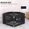 Pet Playpen Foldable Gate for Dogs Heavy Plastic Puppy Exercise Pen with Door Portable Indoor Outdoor Small Pets Fence Puppies Folding Cage 4 Panels M