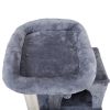 Double-layer cat Tree with cat house and ladder - light gray XH