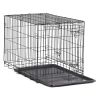 Double-Door Foldable Metal Wire Dog Crate with Divider, XX-Large, 48"