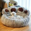 Dog Bed Cat Pet Sofa Cute Bear Paw Shape Comfortable Cozy Pet Sleeping Beds For Small, Medium, And Large Dogs And Cats, Soft Fluffy Faux Fur Cat Cushi