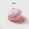 Softness Silicone Pet Brush For Dog & Cat; Dog Hair Massage Bath Brush With Shower Gel Dispenser